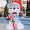 GOOSH 4 FT Christmas Inflatables Husky Dogs Holding Candy Cane with Built-in LEDs